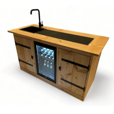 Buitenkeuken Bielefeld | 68 Liter Koelkast | Met Wasbak | Douglas Hout