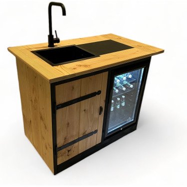 Buitenkeuken Lage | 68 Liter Koelkast | Met Wasbak | Douglas Hout