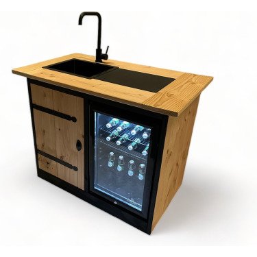 Buitenkeuken Lage | 68 Liter Koelkast | Met Wasbak | Douglas Hout