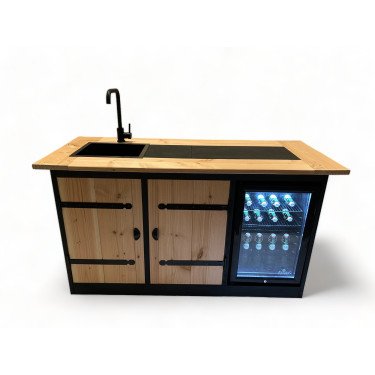 Buitenkeuken Ahaus | 68 Liter Koelkast | Met Wasbak | Douglas Hout