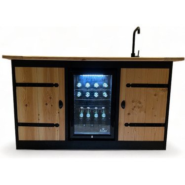 Buitenkeuken Bremen | 68 Liter Koelkast | Met Wasbak | Douglas Hout