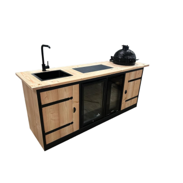 Buitenkeuken Keulen | 68 Liter Koelkast | Met Wasbak | + Kamado BBQ
